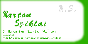 marton sziklai business card